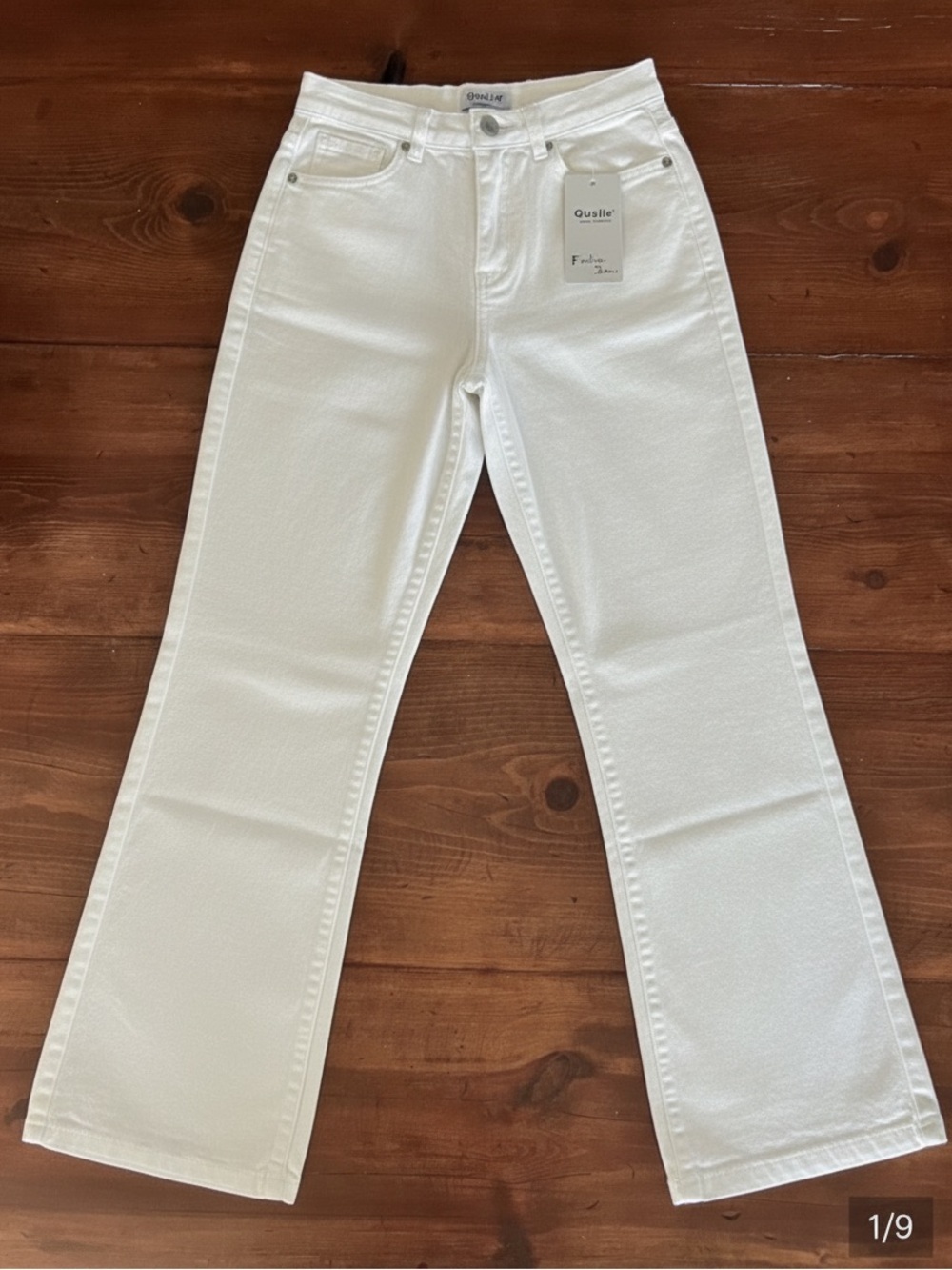 NWT Guaile White Wide Leg Jeans Women’s Size 8 High Rise Cotton Blend Denim